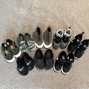 Lot of toddler boy shoes